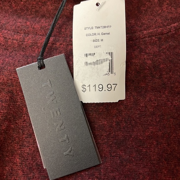 TWENTY MONTREAL MEN’S H GARNET/ BURGUNDY SWEATER SIZE M NWT - Picture 4 of 5